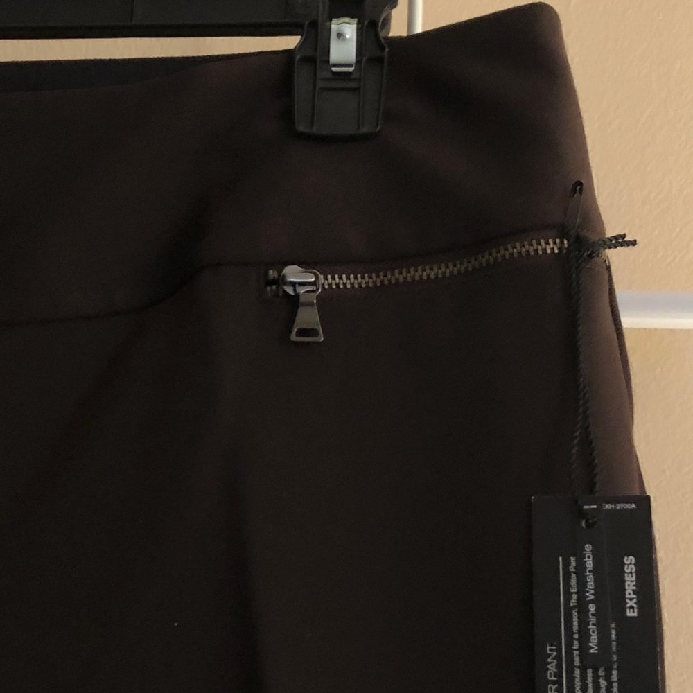 Express Brown Editor Wide Waistband Pants